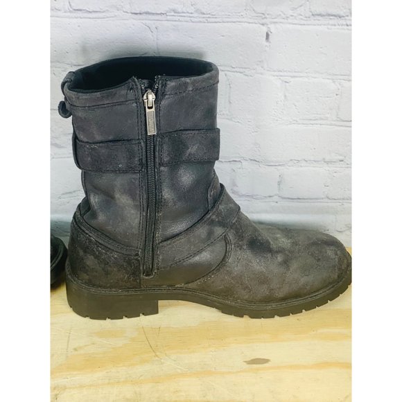 Harley Davidson Brushed Leather WILDER BOOTS Men's Black Gray Size 10M - Picture 4 of 13
